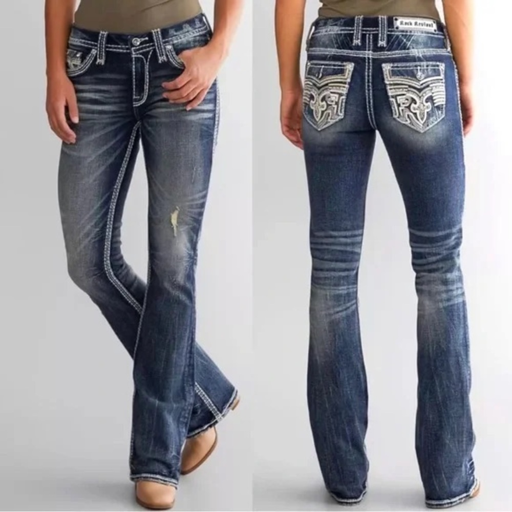 Rock Revival “Fiery Red” Bootcut Jeans.
